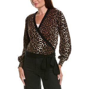 Wispr Womens  Lisa Leopard Ballet Wrap, Black